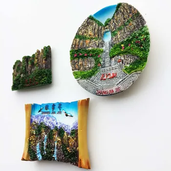 QIQIPP El-boyalı manyetik buzdolabı çıkartmalar turizm hatıra dekoratif el sanatları Tianmen Dağ 4