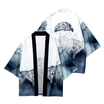 Harajuku Japon Kimono Cosplay Haori Bluz Tops Yukata Moda Elbise Giyim Artı Boyutu Hırka Kadınlar ve Erkekler 2021