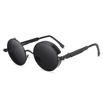 Klasik Gotik Steampunk Güneş Gözlüğü güneş gözlüğü Erkekler Kadınlar Marka Tasarımcısı Vintage Yuvarlak Gözlük Moda Sürüş Gözlüğü UV400