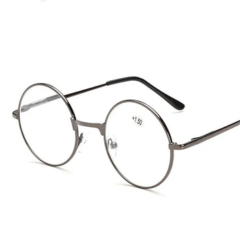 Vintage Yuvarlak Metal Çerçeve okuma gözlüğü Erkekler Kadınlar Unisex Presbiyopi Gözlük Diyoptri +1.0 +1.5 +2.0 +2.5 +3.0 +3.5 +4.0