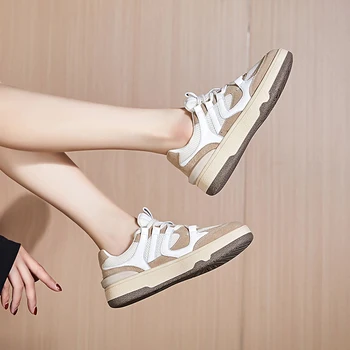 RİZABİNA Kadın Ayakkabı Gerçek Deri 2022 Ins Flats Ayakkabı Kadın Rahat Günlük Bayan Ev Ev Yeni Moda Ayakkabı Boyutu 35-40 3