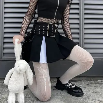 Kız Büyük Kelebek Baskı Çorap Yeni Tasarım Kadınlar Seksi Goth Punk Örgü balık ağı naylon külotlu çorap Lolita Çünkü Vücut Çorap