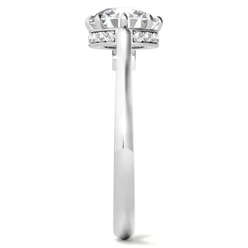 1CT Moissanite Nişan Yüzüğü 925 Ayar Gümüş Yüzük Kadınlar için yıldönümü yüzüğü alyanslar Gümüş 925 Takı 2