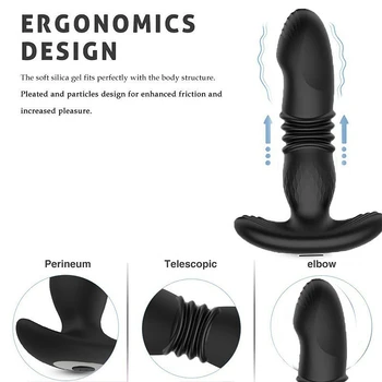 Teleskopik Titreşimli Butt Plug Anal Vibratör Kablosuz Uzaktan Seks Oyuncakları Kadınlar için Göt Anal Yapay Penis prostat masaj aleti Erkekler Buttplug 3