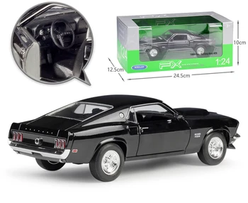 WELLY 1: 24 Ölçekli pres döküm araba Yüksek Simülasyon 1967 Ford Mustang Boss429 Model Araba Metal Alaşım oyuncak Araba Çocuklar İçin Hediyeler Koleksiyonu