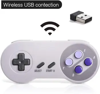 2 adet / grup 2.4 GHz Kablosuz USB Denetleyicisi ile Uyumlu Süper Famicom Oyunları USB Klasik Denetleyici Joypad Joystick Windows için