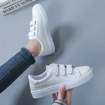 2022 Kadın vulkanize ayakkabı Moda PU Deri beyaz ayakkabı gündelik ayakkabı Kadın Hafif Bayanlar düz ayakkabı Zapatillas Mujer