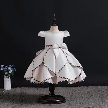 Leopar Prenses Leke Elbiseler Kız Noel Partisi Çocuk Giyim Çocuk düğün elbisesi Bahar Sonbahar Balo Kostüm 1-6 Yıl