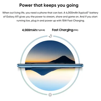 100 % Orijinal Yeni Samsung Galaxy A11 4G Smartphone Snapdragon 450 Android 10 4000mAh Pil 15W Hızlı Şarj Cep Telefonu 0