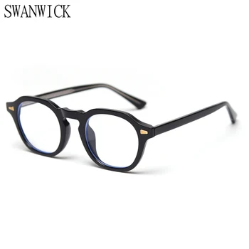 Swanwıck anti mavi ışık engelleme gözlük çerçeve kadınlar için kare optik gözlük şeffaf lens erkekler şeffaf siyah bahar hediyeler