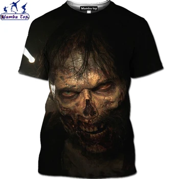 Mamba Üst 3D Yeni Spor Salonu erkek tişört Macera TV Serisi Yürüyen Ölü T-Shirt Korku Zombi Gömlek Harajuku Silah Tops
