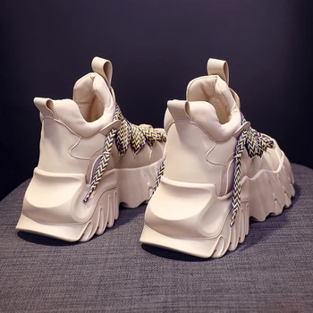 Platform Kadın Ayakkabı 2022 Tasarımcı Sneakers Kış dantel-up Baba Ayakkabı 7CM Yüksek Platform Ulzzang nefes Rahat spor ayakkabılar 0