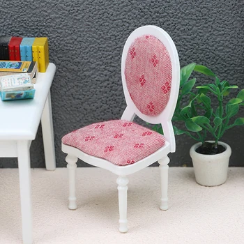 1/12 Bebek Evi Minyatür Ahşap Vintage Kanepe Sandalye Yumuşak koltuk minderi Simülasyon Tuvalet Masası Sandalye Peyzaj Mobilya Oyuncak