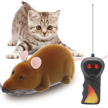 Kablosuz Sıçan Fare Oyuncak Elektrikli RC Akın Plastik Yenilik Pet Kedi Yavru Uzaktan Kumanda Ev Hayvan Kediler Dekorasyon