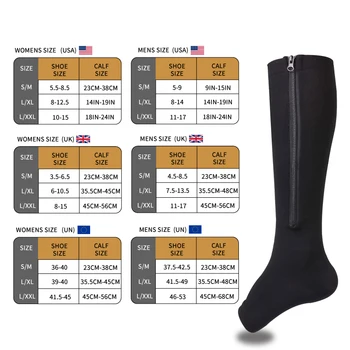 Kompresyon Çorapları Varisli Damarlar Tıbbi Kalite Elastik Basınç Stokları ile Fermuar Guard Cilt Koruma Güzellik Bacak 0