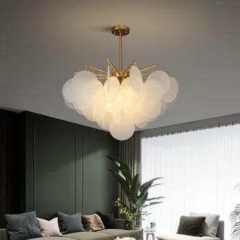 Modern LED rüzgar ahenge tavan avizeler mika levha cam kolye lamba Yemek oturma odası yatak odası parlaklık dekor asılı ışık