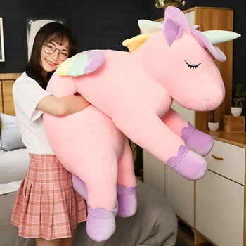 Yeni Yastıkları Yastık Kanepe İçin Renkli Pegasus Yastık Melek Unicorn peluş oyuncaklar Bebekler çocuklar İçin doğum günü hediyesi sevgililer Günü Hediyeleri 2