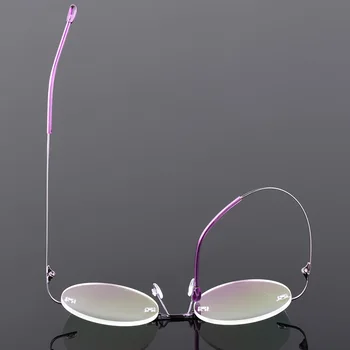 Katlanabilir Titanyum Yuvarlak Gözlük Çerçeveleri Erkekler Çerçevesiz Esnek Optik Çerçeve Reçete Gözlük Kadınlar Alaşım Bacaklar Gözlük 2