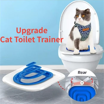 2022 Yükseltme Kedi Tuvalet Eğitmeni Kullanımlık Eğitim Tuvalet Kediler için Plastik Eğitim Seti Kedi kum kabı Mat Tuvalet Evcil Hayvan Aksesuarları 4