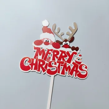 INS Merry Christmas Partisi Akrilik Kek Toppers Renk Noel Baba Noel Kek Topper Ev için Mutlu Yeni Yıl Partisi Kek Süslemeleri