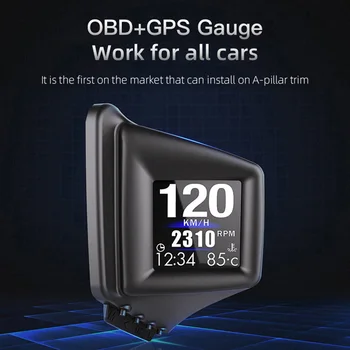 Çok fonksiyonlu HUD Gadget RPM Turbo Yağ Basınçlı Su Sıcaklığı GPS Hız Göstergesi OBD GPS On-kart bilgisayar OBDII Araba Modelleri 3