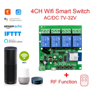 Akıllı yaşam / Tuya akıllı Wifi modülü USB 7-32V DIY WİFİ kablosuz akıllı ev anahtarı APP kontrolü için ışık perdesi garaj
