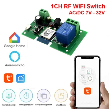Akıllı yaşam / Tuya akıllı Wifi modülü USB 7-32V DIY WİFİ kablosuz akıllı ev anahtarı APP kontrolü için ışık perdesi garaj 4