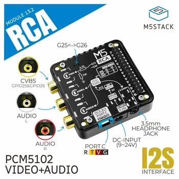 M5Stack Resmi RCA Ses / Video Kompozit Modülü 13.2 4