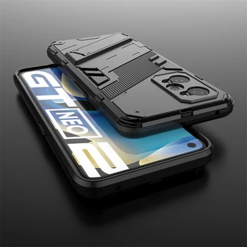 Realme için GT Neo2 Durumda Punk Tarzı telefon tutucu Koruyucu Zırh Tampon Durumda Realme İçin GT Neo 2 Kapak Realme İçin GT 5G C21Y 0