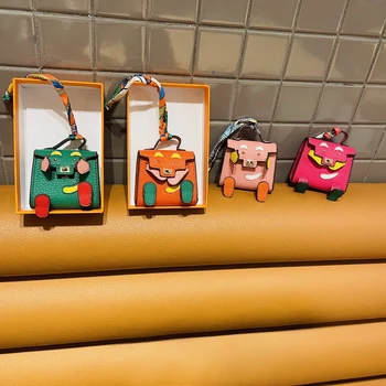 El yapımı Mini Küçük PU deri çanta Dekorasyon Kolye Çanta kulaklık kutusu Moda Anahtar Charm Minyatür Çanta Bebek Aksesuarları için 0