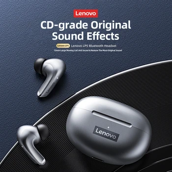 Lenovo Orijinal LP5 Oyun kablosuz kulaklıklar Bluetooth Kulaklık HiFi Müzik mikrofonlu tekli kulaklıklar Spor Su Geçirmez Kulaklık 0