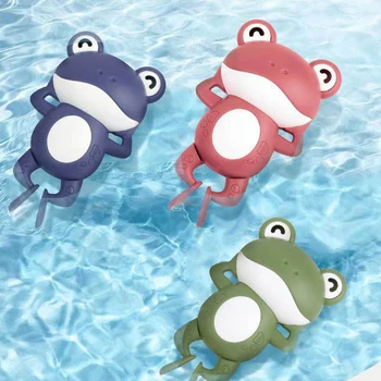 Karikatür Kurbağa Banyo Oyuncakları Bebek Yüzme Havuzu Banyo Duş Oyunu Hayvan Wind-up Clockwork Oyuncak Çocuk Çocuk Su Oyuncak Hediye