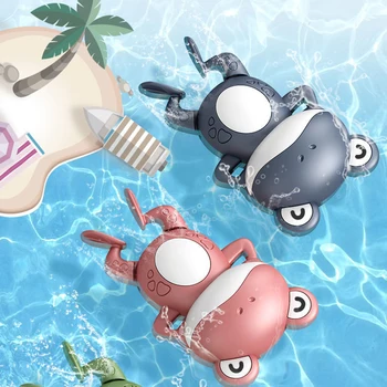 Karikatür Kurbağa Banyo Oyuncakları Bebek Yüzme Havuzu Banyo Duş Oyunu Hayvan Wind-up Clockwork Oyuncak Çocuk Çocuk Su Oyuncak Hediye 2
