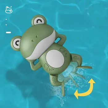Karikatür Kurbağa Banyo Oyuncakları Bebek Yüzme Havuzu Banyo Duş Oyunu Hayvan Wind-up Clockwork Oyuncak Çocuk Çocuk Su Oyuncak Hediye 4