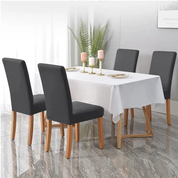 Spandex Düz Renk Sandalye Kapakları Streç Sandalye Kapakları Yemek Mutfak Düğün Ofis Otel Polyester Kumaş 4 Boyutları S / M / L / XL
