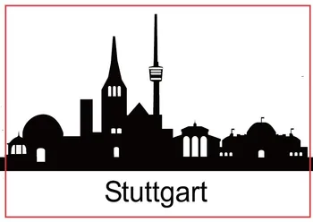 Metal Sarılmış Mıknatıslar SOUVEMAG 78 * 54 * 3mm Stuttgart Skyline Hatıra Buzdolabı Mıknatısları 20436 0