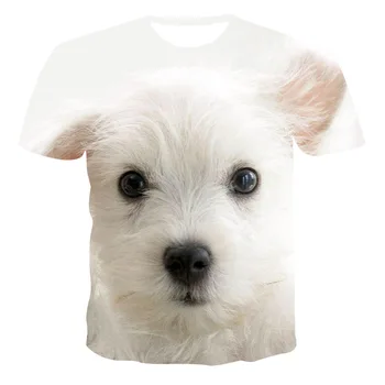 Yeni erkek giyim ilkbahar ve yazlık t-shirt hayvan sevimli köpek sokak giyim kısa kollu tişört üstleri güzel erkek giyim