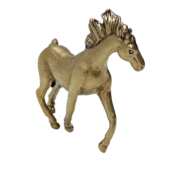Saf Bakır 12 Zodyak Katı At Feng Shui Süsler Vintage Bronz Koşu Atlar Heykeli Minyatürleri Figürler Masa Süslemeleri 4