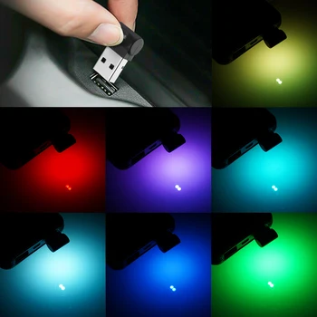 Mini USB LED araba ışık oto iç atmosfer ışığı dekoratif lamba acil aydınlatma PC otomatik renkli ışık araba aksesuarları 0