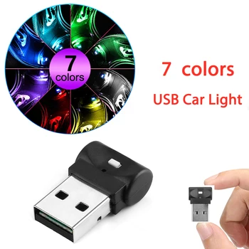 Mini USB LED araba ışık oto iç atmosfer ışığı dekoratif lamba acil aydınlatma PC otomatik renkli ışık araba aksesuarları 1