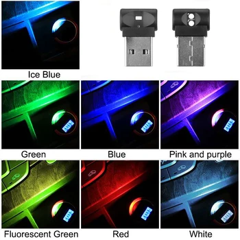 Mini USB LED araba ışık oto iç atmosfer ışığı dekoratif lamba acil aydınlatma PC otomatik renkli ışık araba aksesuarları 2