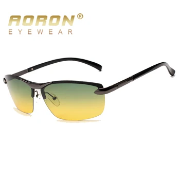 AORON erkek Polarize Güneş Gözlüğü Gündüz ve Gece Gözlükleri Görüş Çok Fonksiyonlu Parlamayı Azaltmak UV400 güneş gözlüğü Gözlük 3
