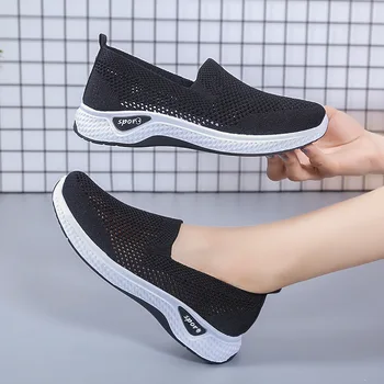 Kadın ayakkabısı Yaz Konfor Artı Boyutu kadın file sutyen delikli sneaker Çorap Kadın Hafif Rahat spor ayakkabı Düz Kadın Loafer'lar