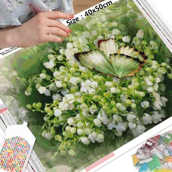 HUACAN Elmas Nakış Komple Kiti Vadi zambağı Elmas Boyama 5d Tam Yeni Çiçek Mozaik Çapraz Dikiş Duvar Sanatı