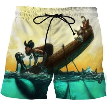 2021 erkek plaj pantolonları Balıkçılık Şort Yüksek Net Tropikal Balık 3D Baskılı Deniz Balık Ceries erkek Eğlence plaj şortu 1