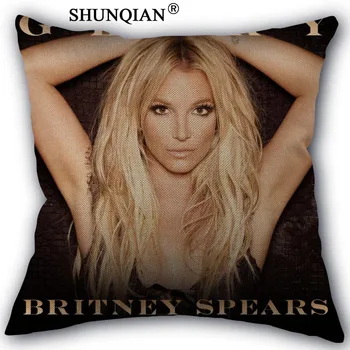 Britney Spears Yastık Kılıfı Özel Pamuk Keten Kare Dekoratif Yastık Kılıfı Fermuarlı 45x45cm bir tarafı