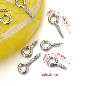 Paslanmaz Çelik Küçük Küçük Göz Pimleri Mini Eyepins Hooks Halkalar Vida Dişli Klipsler Kanca DIY Takı Yapma Aksesuarları 1