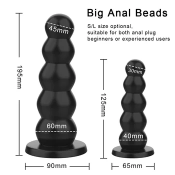 Anal Fişler Sıvı Silikon 5 Boncuk Büyük Dildos Kadın Erkek Masturbator Butt Plug Güçlü Vantuz Seks Oyuncakları Kadınlar için erkekler
