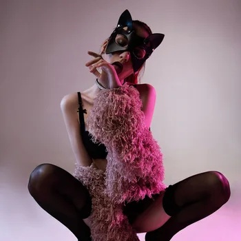 Seksi Deri Kedi Maskesi Bdsm Fetiş Kedi Kafa Siyah Yarım Gözler Cosplay Yüz Yetişkin Egzotik Aksesuarları Cadılar Bayramı Masquerade Parti Maskesi