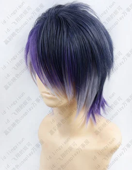 DIABOLIK SEVERLER Sakamaki Reiji kısa mor Ombre Cosplay peruk ısıya dayanıklı sentetik saç peruk + ücretsiz peruk kap 0